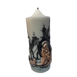 Vintage Nativity Scene Pillar Candle Hershey Chocolat Canada Christmas Religious